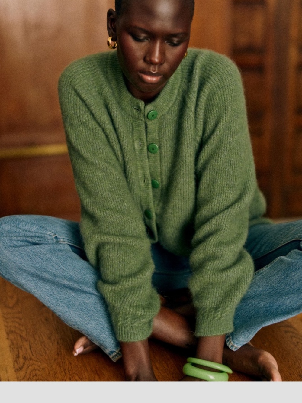Sezane Othello Cardigan Laurel - Size XS - Picture 2 of 5